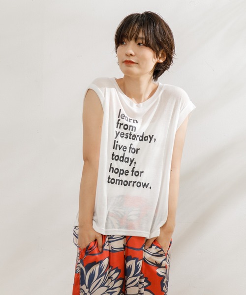 AMERICAN RAG CIE（アメリカンラグシー）の「【ARC】シアーロゴタンクトップ（タンクトップ・レディース・ベージュ/ホワイト/ブラック・FREE）」の8枚目の写真