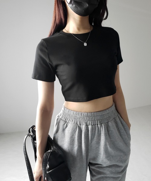 me+em select(ミームセレクト)の「【 3color 】BASIC ショートチビTシャツ / BASIC SHORT CHIBI T-SHIRTS(Tシャツ/カットソー・レディース・グレー/ホワイト/ブラック・FREE)」の14枚目の写真