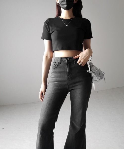 me+em select(ミームセレクト)の「【 3color 】BASIC ショートチビTシャツ / BASIC SHORT CHIBI T-SHIRTS(Tシャツ/カットソー・レディース・グレー/ホワイト/ブラック・FREE)」の17枚目の写真