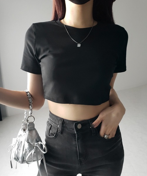 me+em select(ミームセレクト)の「【 3color 】BASIC ショートチビTシャツ / BASIC SHORT CHIBI T-SHIRTS(Tシャツ/カットソー・レディース・グレー/ホワイト/ブラック・FREE)」の20枚目の写真
