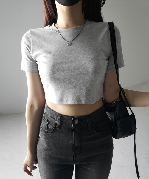 me+em select(ミームセレクト)の「【 3color 】BASIC ショートチビTシャツ / BASIC SHORT CHIBI T-SHIRTS(Tシャツ/カットソー・レディース・グレー/ホワイト/ブラック・FREE)」の22枚目の写真