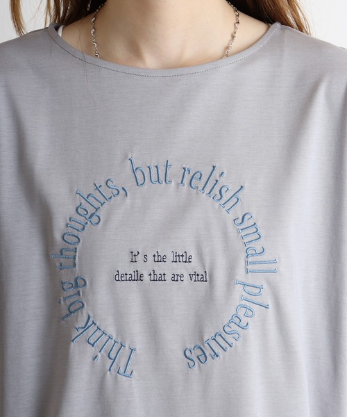 tシャツ BRODIAEA サークル刺繍ロゴ　極サラTシャツ レディース tシャツ BRODIAEA サークル刺繍ロゴ 極サラTシャツ レディース