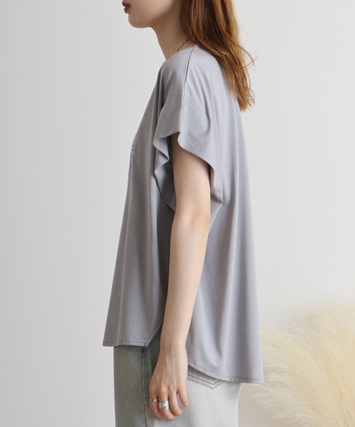 tシャツ BRODIAEA サークル刺繍ロゴ　極サラTシャツ レディース tシャツ BRODIAEA サークル刺繍ロゴ 極サラTシャツ レディース