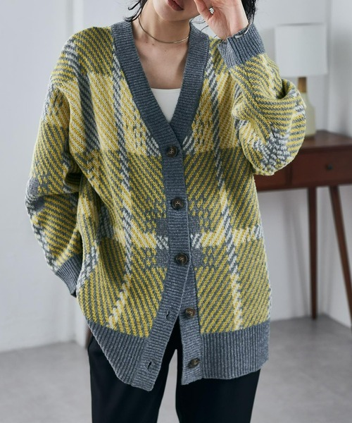 RANAN(ラナン)の「ビッグタータンオーバーカーデ(カーディガン/ボレロ・レディース・イエロー/ブルー・L/M/LL)」の11枚目の写真