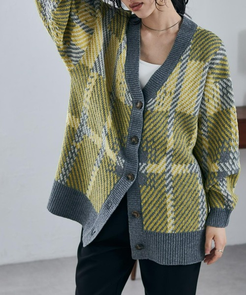 RANAN(ラナン)の「ビッグタータンオーバーカーデ(カーディガン/ボレロ・レディース・イエロー/ブルー・L/M/LL)」の14枚目の写真