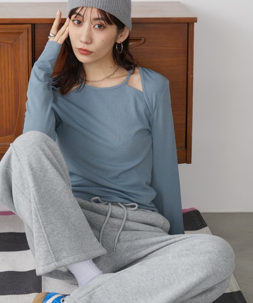 Auntie Rosa Holiday（アンティローザホリデー）の「ホルターレイヤードデザインプルオーバー（Tシャツ/カットソー・レディース・オフホワイト/ブルー/ブラック・FREE）」の3枚目の写真