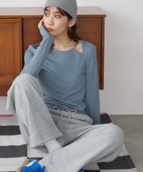 Auntie Rosa Holiday（アンティローザホリデー）の「ホルターレイヤードデザインプルオーバー（Tシャツ/カットソー・レディース・オフホワイト/ブルー/ブラック・FREE）」の4枚目の写真