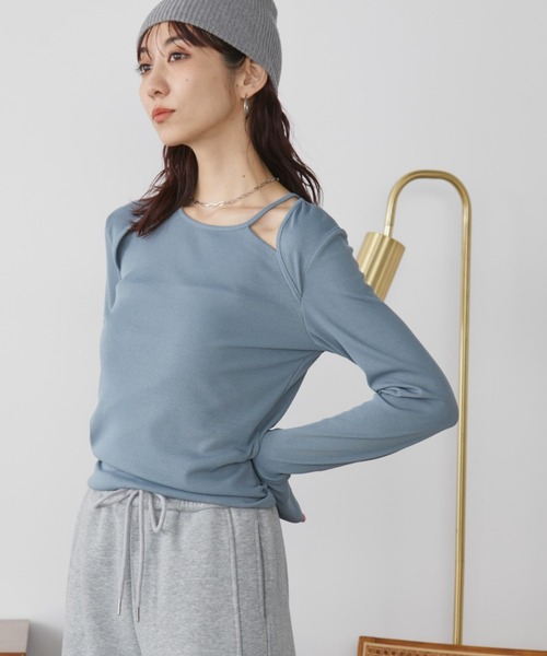 Auntie Rosa Holiday（アンティローザホリデー）の「ホルターレイヤードデザインプルオーバー（Tシャツ/カットソー・レディース・オフホワイト/ブルー/ブラック・FREE）」の5枚目の写真