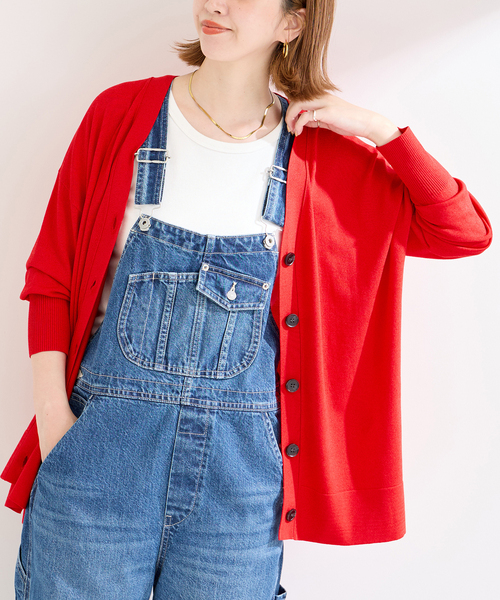 B.C STOCK(ベーセーストック)の「Vネックニットカーディガン(カーディガン/ボレロ・レディース・ブラック/ベージュ/レッド・FREE)」の3枚目の写真