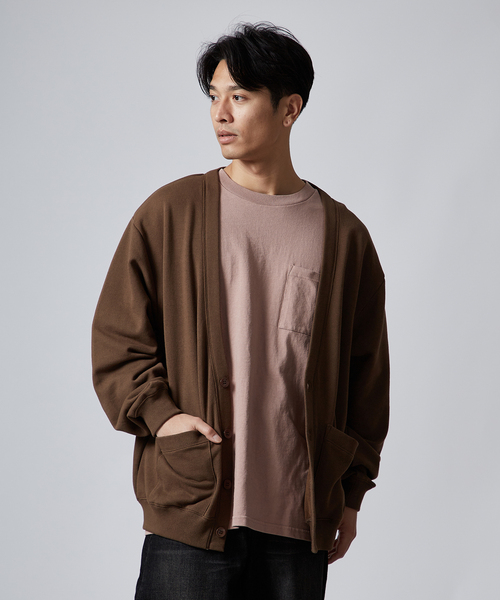 B.C STOCK(ベーセーストック)の「AIRTOWNE MILLS SWEAT Vネックカーディガン(カーディガン/ボレロ・メンズ・チョコ/ネイビー/ライトグレー/モスグリーン・MEDIUM/LARGE)」の13枚目の写真