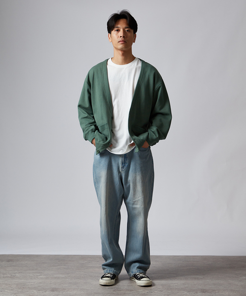 B.C STOCK(ベーセーストック)の「AIRTOWNE MILLS SWEAT Vネックカーディガン(カーディガン/ボレロ・メンズ・チョコ/ネイビー/ライトグレー/モスグリーン・MEDIUM/LARGE)」の16枚目の写真