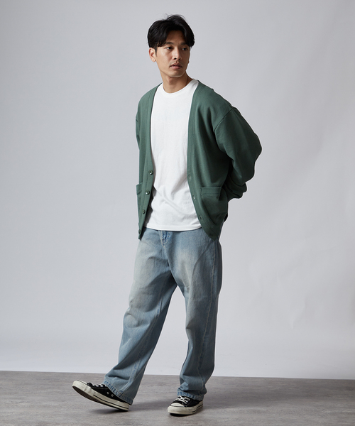 B.C STOCK(ベーセーストック)の「AIRTOWNE MILLS SWEAT Vネックカーディガン(カーディガン/ボレロ・メンズ・チョコ/ネイビー/ライトグレー/モスグリーン・MEDIUM/LARGE)」の17枚目の写真