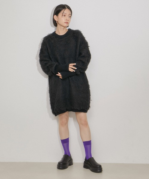 ADAM ET ROPE'（アダムエロペ）の「シアーARロゴソックス（ソックス/靴下・レディース・ベージュ/パープル/ホワイト/ダークブラウン・FREE）」の16枚目の写真