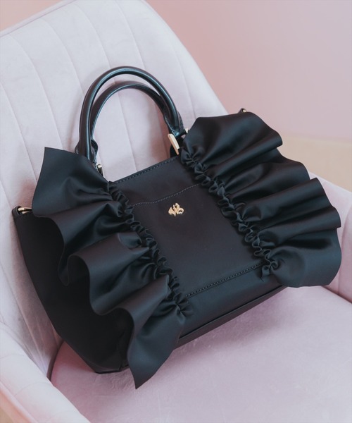 WILLSELECTION(ウィルセレクション)の「ネオプレンフリルバッグ(ショルダーバッグ・レディース・ブラック/ピンク/ボルドー・FREE)」の2枚目の写真