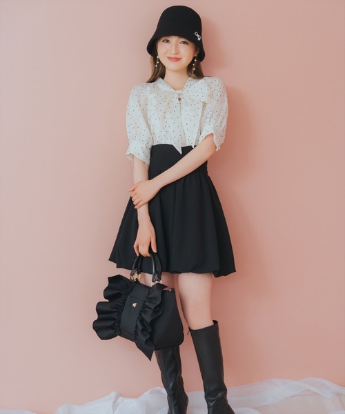 WILLSELECTION(ウィルセレクション)の「ネオプレンフリルバッグ(ショルダーバッグ・レディース・ブラック/ピンク/ボルドー・FREE)」の7枚目の写真