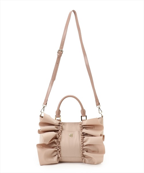 WILLSELECTION(ウィルセレクション)の「ネオプレンフリルバッグ(ショルダーバッグ・レディース・ブラック/ピンク/ボルドー・FREE)」の4枚目の写真