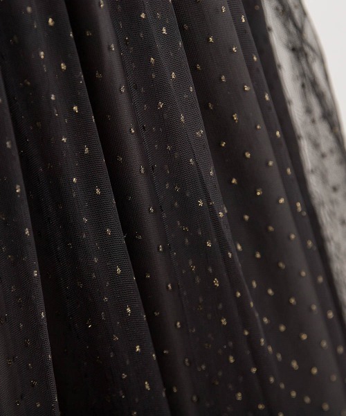 Droite lautreamont（ドロワットロートレアモン）の「ラメ刺繍チュールスカート（スカート・レディース・ブラック/キャメル・M）」の9枚目の写真