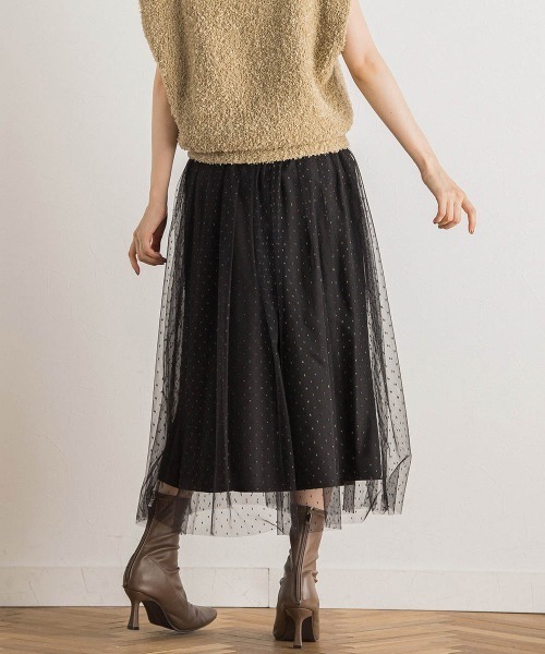 Droite lautreamont（ドロワットロートレアモン）の「ラメ刺繍チュールスカート（スカート・レディース・ブラック/キャメル・M）」の4枚目の写真