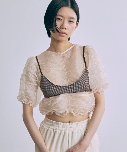 Sheer Crinkled Top — полупрозрачный топ с фактурой