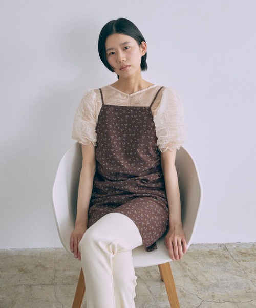EN NEUME(エンノイム)の「Sheer Crinkled Top(シャツ/ブラウス・レディース・アイボリー/ブラック/イエロー×グリーン/ベージュ・FREE)」の20枚目の写真
