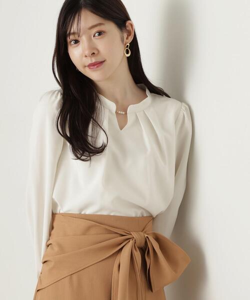 PROPORTION BODY DRESSING（プロポーションボディドレッシング）の「スタンドパールブラウス / 1214210915（シャツ/ブラウス・レディース・ブラウン系その他/ブルー/ホワイト系その他・SMALL/MEDIUM）」の22枚目の写真