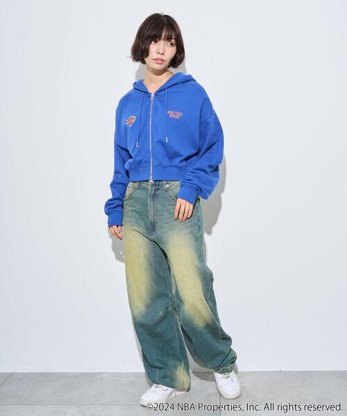 NBA（エヌビーエー）の「∴WEGO/別注NBAショートWZIPパーカー（パーカー・レディース・ブルー/杢グレー/ブラック/ホワイト・FREE）」の21枚目の写真