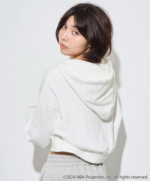 NBA（エヌビーエー）の「∴WEGO/別注NBAショートWZIPパーカー（パーカー・レディース・ブルー/杢グレー/ブラック/ホワイト・FREE）」の9枚目の写真