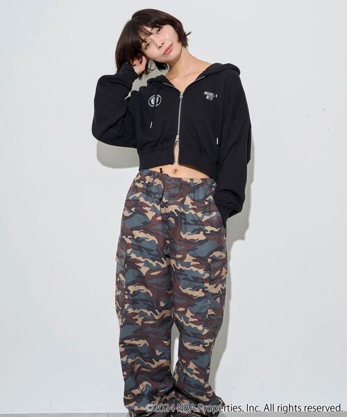 NBA（エヌビーエー）の「∴WEGO/別注NBAショートWZIPパーカー（パーカー・レディース・ブルー/杢グレー/ブラック/ホワイト・FREE）」の14枚目の写真