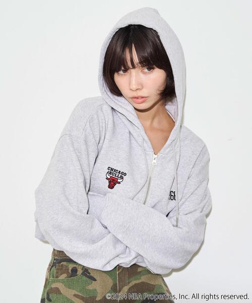 NBA（エヌビーエー）の「∴WEGO/別注NBAショートWZIPパーカー（パーカー・レディース・ブルー/杢グレー/ブラック/ホワイト・FREE）」の16枚目の写真