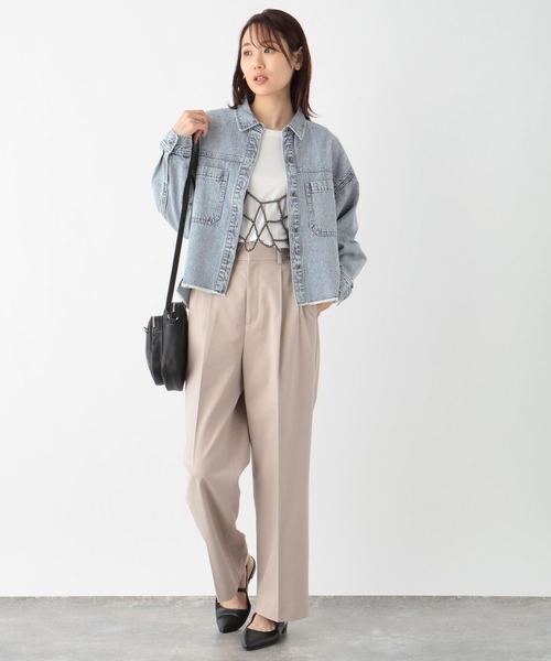 GLOBAL WORK(グローバルワーク)の「GOODデニムクロップドシャツ/115551(シャツ/ブラウス・レディース・ブルー/ライトブルー/グレー・FREE)」の15枚目の写真