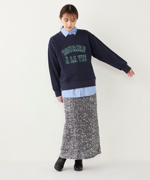 SHIPS Colors（シップス カラーズ）の「SHIPS Colors:〈洗濯機可能〉サガラ刺繍 スウェット プルオーバー◇（スウェット・レディース・ナチュラル/ネイビー/グレー・ONE SIZE）」の10枚目の写真