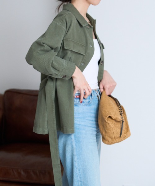 TRIANGLE PALETTE（トライアングルパレット）の「ミリタリーツイルジャケット（その他アウター・レディース・ベージュ/カーキ・FREE）」の2枚目の写真