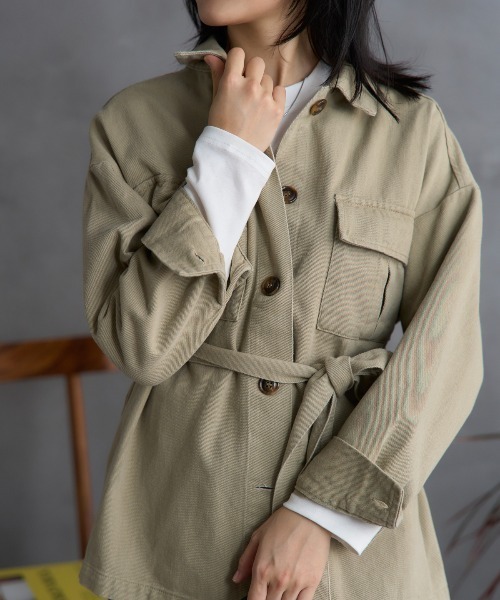 TRIANGLE PALETTE（トライアングルパレット）の「ミリタリーツイルジャケット（その他アウター・レディース・ベージュ/カーキ・FREE）」の16枚目の写真