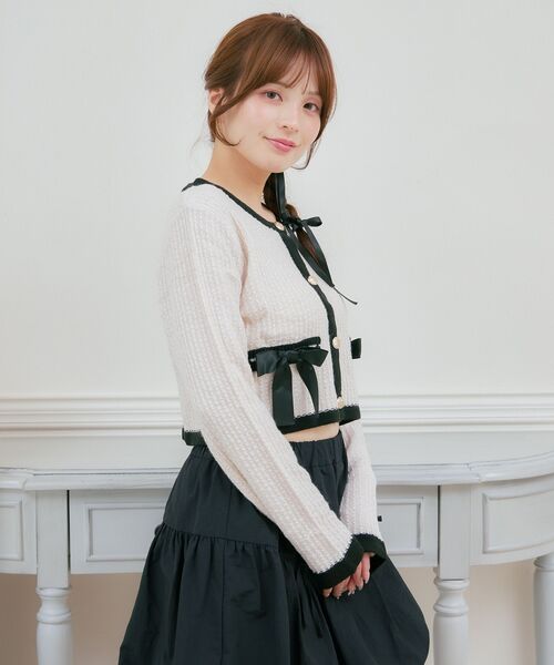 ems excite（エムズエキサイト）の「ヴィンテージカーデ（カーディガン/ボレロ・レディース・ブラック/ナチュラル/ブラウン系その他2・FREE）」の9枚目の写真