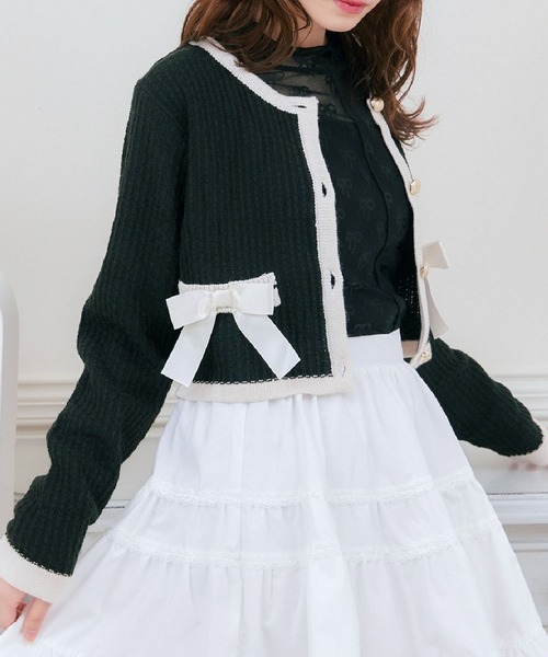 ems excite（エムズエキサイト）の「ヴィンテージカーデ（カーディガン/ボレロ・レディース・ブラック/ナチュラル/ブラウン系その他2・FREE）」の2枚目の写真