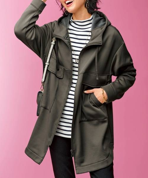 セール】裏ファービッグポケット付フードジャケット（テーラード