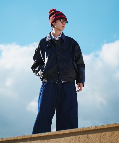Adoon plain（アドーンプレーン）の「VINTAGE LIKE ARTIFICIAL GRAIN JACKET / ヴィンテージライク合皮ジャケット（ブルゾン・メンズ・ブラック系/ブラック・LARGE/MEDIUM）」の20枚目の写真