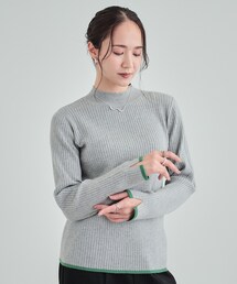DRESKIP | 【洗える】1枚でこなれ見え 配色ライン リブハイネックニット(ニット/セーター)