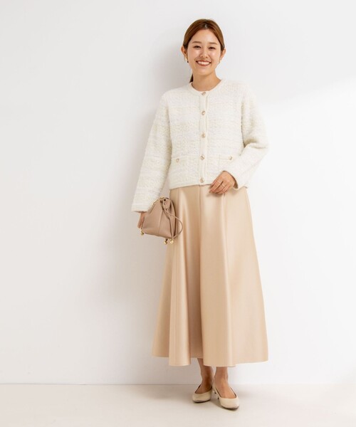 NOLLEY’S Sophi(ノーリーズソフィ)の「ファンシーツイード風ニットジャケット(カーディガン/ボレロ・レディース・ホワイト系その他2/ブラック系その他・38)」の3枚目の写真