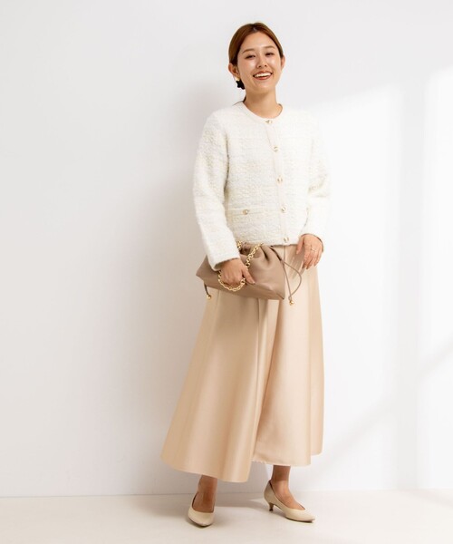 NOLLEY’S Sophi(ノーリーズソフィ)の「ファンシーツイード風ニットジャケット(カーディガン/ボレロ・レディース・ホワイト系その他2/ブラック系その他・38)」の4枚目の写真