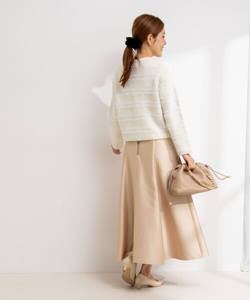 NOLLEY’S Sophi(ノーリーズソフィ)の「ファンシーツイード風ニットジャケット(カーディガン/ボレロ・レディース・ホワイト系その他2/ブラック系その他・38)」の5枚目の写真