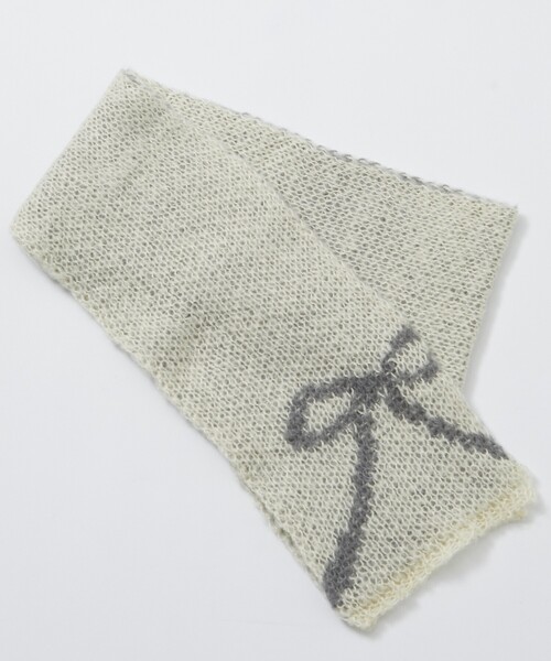 Firsthand（ファーストハンド）の「Firsthand/ファーストハンド リボンニットマフラー（マフラー・レディース・チャコールグレー/オフホワイト/ピンク・ONE SIZE）」の5枚目の写真