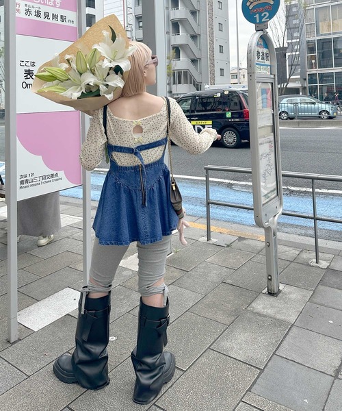 Alley Tokyo(アリートーキョー)の「デニムコルセットビスチェ(その他トップス・レディース・ブルー/グレー・FREE)」の18枚目の写真
