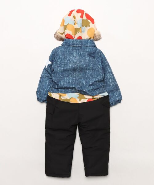 【セール】恐竜・デニム柄スノーコンビ（ロンパース）｜moujonjon（ムージョンジョン）