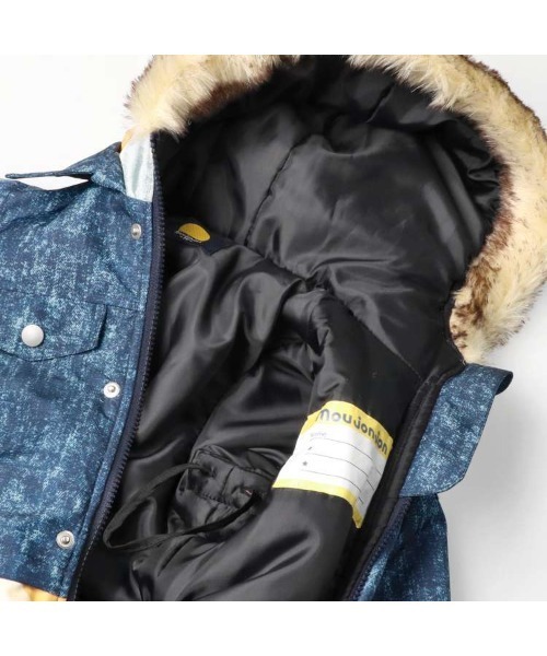 【セール】恐竜・デニム柄スノーコンビ（ロンパース）｜moujonjon（ムージョンジョン）