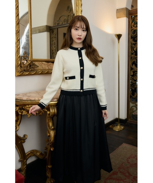 新品未使用herlipto Boucle Bicolor Knit Jacket Boucle Bicolor Knit Jacket（ニット/セーター）｜Her lip to（ハー