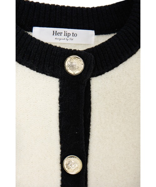 Boucle Bicolor Knit Jacket（ニット/セーター）｜Her lip to（ハー