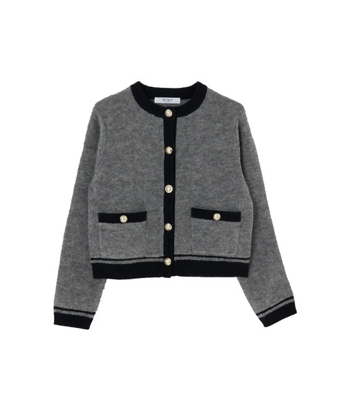トップス Boucle Bicolor Knit Jacket Boucle Bicolor Knit Jacket（ニット/セーター）｜Her lip to（ハー