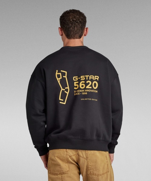 G-STAR（ジースター）の「5620 SWEATER/オーバーサイズバックプリントグラフィックロゴスウェット（スウェット・メンズ・ホワイト/ダークブラック・SMALL/MEDIUM/LARGE）」の6枚目の写真