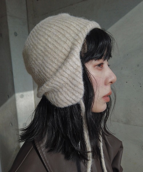 y/m by RIKA（イムバイリカ）の「フライトニットキャップ（キャップ・レディース・グレー/アイボリー・FREE）」の2枚目の写真